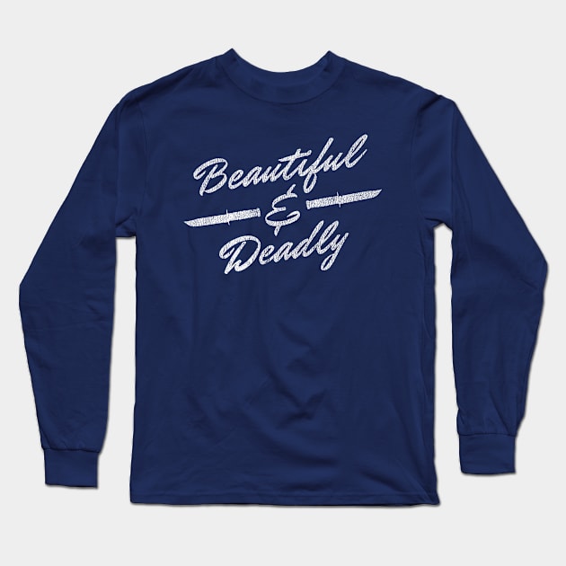 Beautiful and Deadly - Female Veteran Long Sleeve T-Shirt by 461VeteranClothingCo